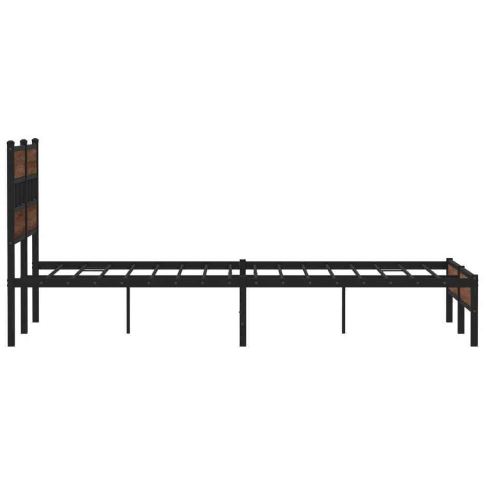 Estructura de cama sin colchón madera marrón roble 140x190