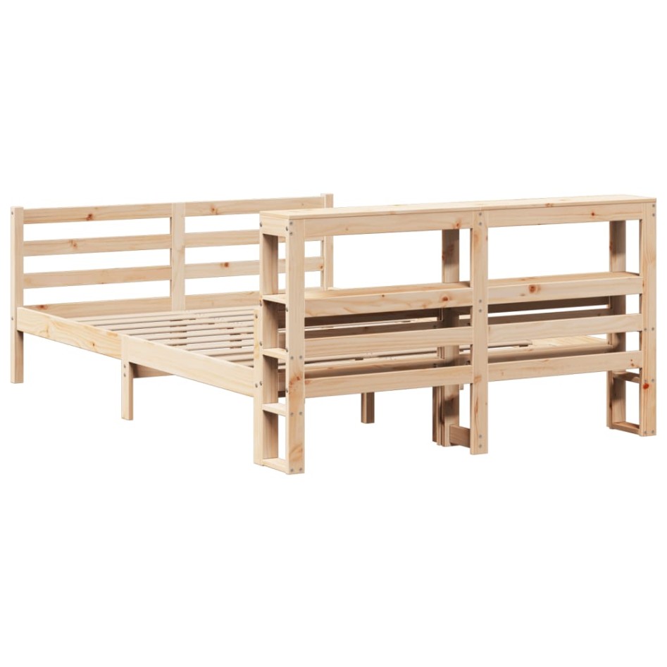 Estructura de cama con cabecero madera de pino blanco
