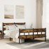 Estructura de cama sin colchón metal roble ahumado 160x200