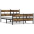 Estructura de cama sin colchón metal roble ahumado 160x200