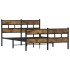 Estructura de cama sin colchón metal roble ahumado 160x200