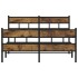 Estructura de cama sin colchón metal roble ahumado 160x200