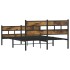 Estructura de cama sin colchón metal roble ahumado 160x200