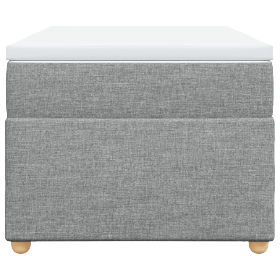 Cama box spring con colchón tela gris claro 80x200