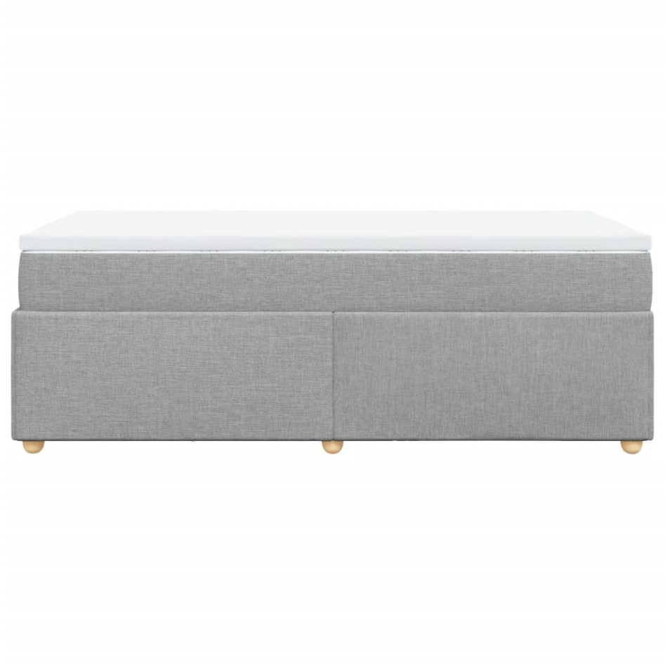 Cama box spring con colchón tela gris claro 80x200
