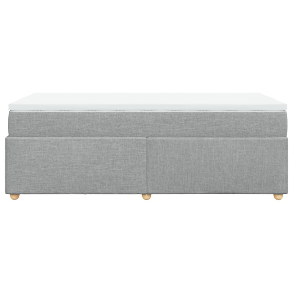 Cama box spring con colchón tela gris claro 90x190