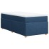 Cama box spring con colchón tela azul 90x190