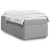 Cama box spring con colchón tela gris claro 100x200 cm