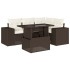 Set comedor de jardín 5 piezas y cojines ratán sintético