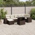 Set sofás de jardín 8 piezas y cojines ratán sintético