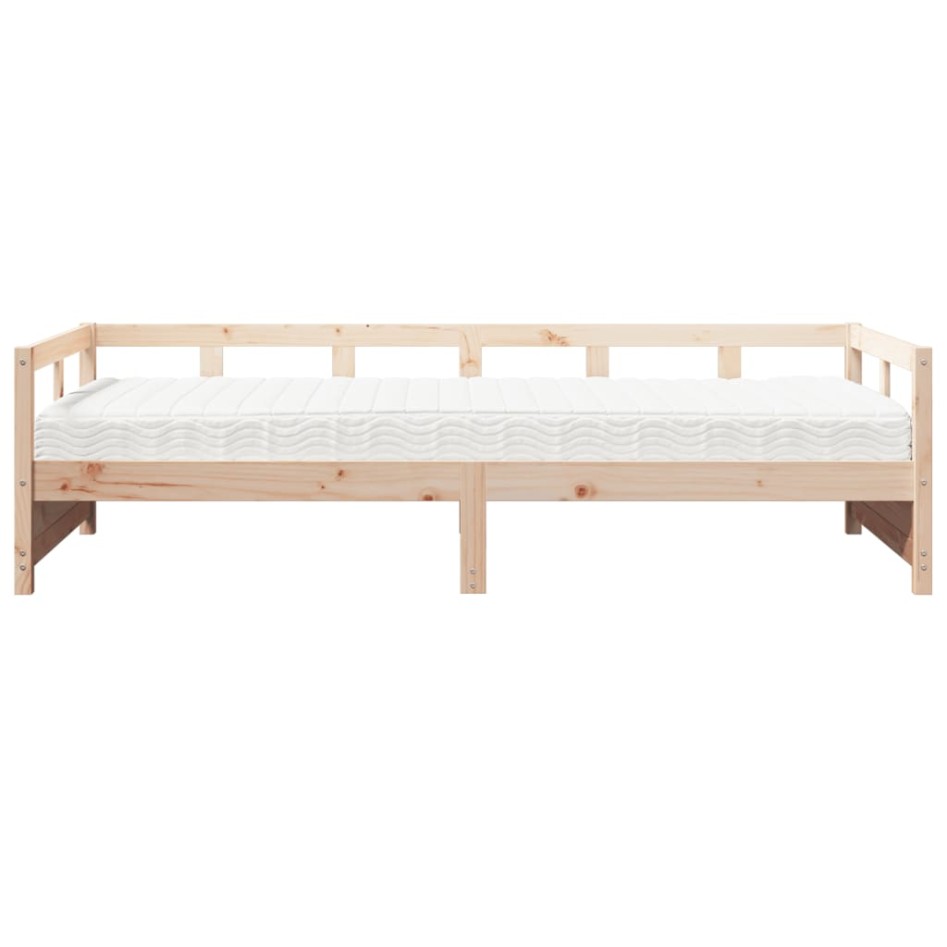 Sofá cama con colchón madera maciza de pino 80x200