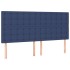 Cama box spring con colchón tela azul 160x200