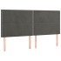 Cama box spring con colchón terciopelo gris oscuro 160x200
