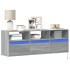 Mueble de TV de pared con luces LED gris Sonoma 130x31x45