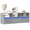 Mueble de TV de pared con luces LED gris Sonoma 130x31x45 cm