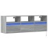 Mueble de TV de pared con luces LED gris Sonoma 130x31x45