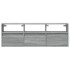 Mueble de TV de pared con luces LED gris Sonoma 130x31x45