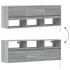 Mueble de TV de pared con luces LED gris Sonoma 130x31x45