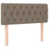 Cama box spring colchón y luces LED tela gris taupe 90x200