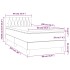 Cama box spring colchón y luces LED tela gris taupe 90x200