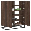 Zapatero de madera y metal marrón roble 75x38x97,5 cm
