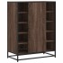 Zapatero de madera y metal marrón roble 75x38x97,5