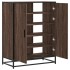Zapatero de madera y metal marrón roble 75x38x97,5