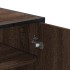 Zapatero de madera y metal marrón roble 75x38x97,5