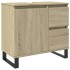 Set de muebles de baño 3 pzas madera contrachapada roble