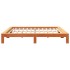Cama sin colchón madera maciza de pino marrón cera 200x200