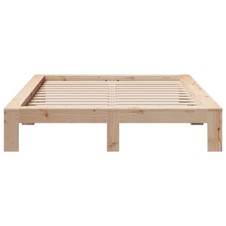 Estructura de cama sin colchón madera de pino blanco 150x200
