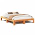 Cama sin colchón madera maciza pino marrón cera 150x200