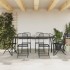 Juego de comedor de jardín 7 pzas malla metálica gris