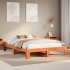 Cama sin colchón madera maciza de pino marrón cera 140x200