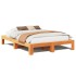 Cama sin colchón madera maciza de pino marrón cera 140x200