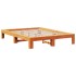Cama sin colchón madera maciza de pino marrón cera 140x200