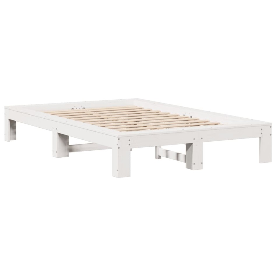 Estructura de cama sin colchón madera de pino blanca 120x200