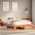 Estructura de cama sin colchón madera maciza marrón 135x190