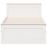 Cama con cabecero sin colchón madera maciza blanca 90x200