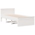 Cama con cabecero sin colchón madera maciza blanca 90x200