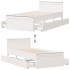 Cama con cabecero sin colchón madera maciza blanca 90x200