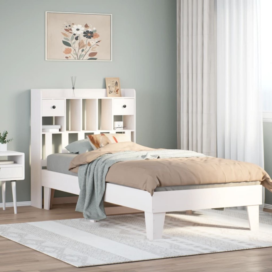 Estructura cama sin colchón madera maciza pino blanca