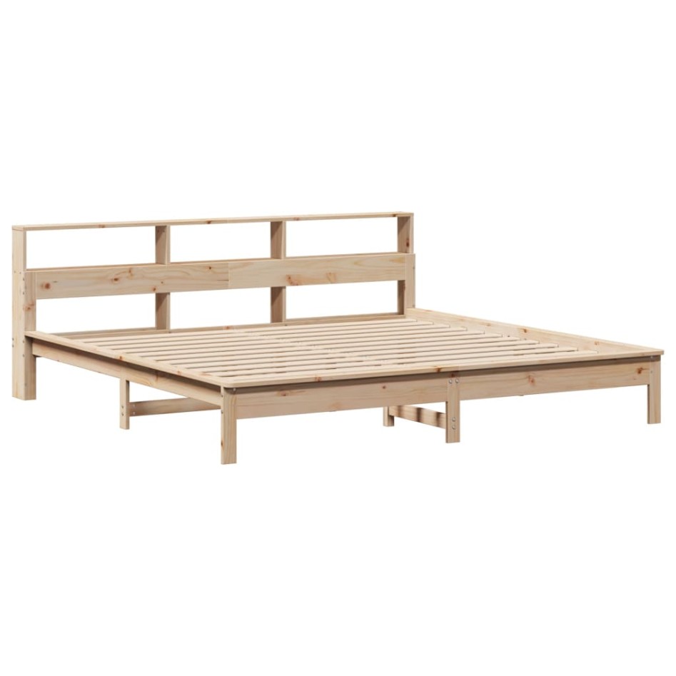 Estructura de cama sin colchón madera maciza de pino 200x200