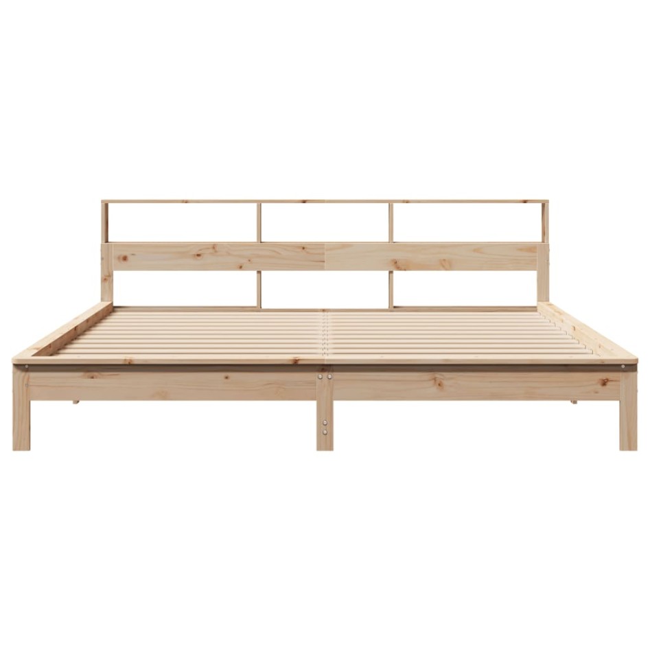 Estructura de cama sin colchón madera maciza de pino 200x200