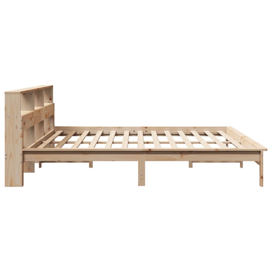 Estructura de cama sin colchón madera maciza de pino 200x200