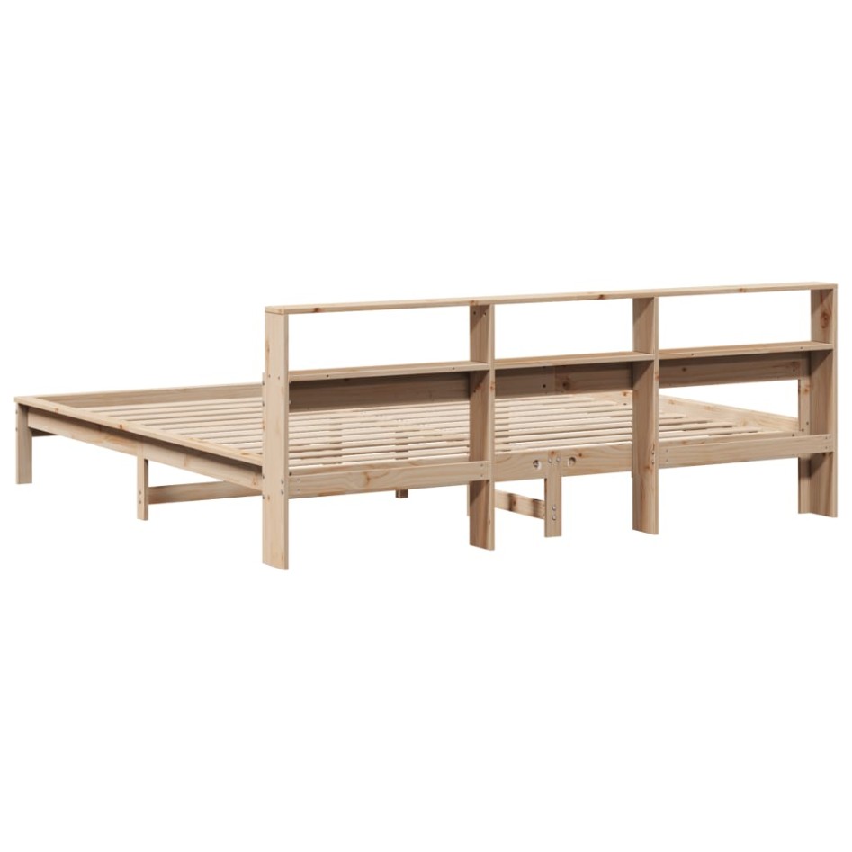 Estructura de cama sin colchón madera maciza de pino 200x200