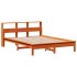 Cama sin colchón madera maciza de pino marrón cera 160x200
