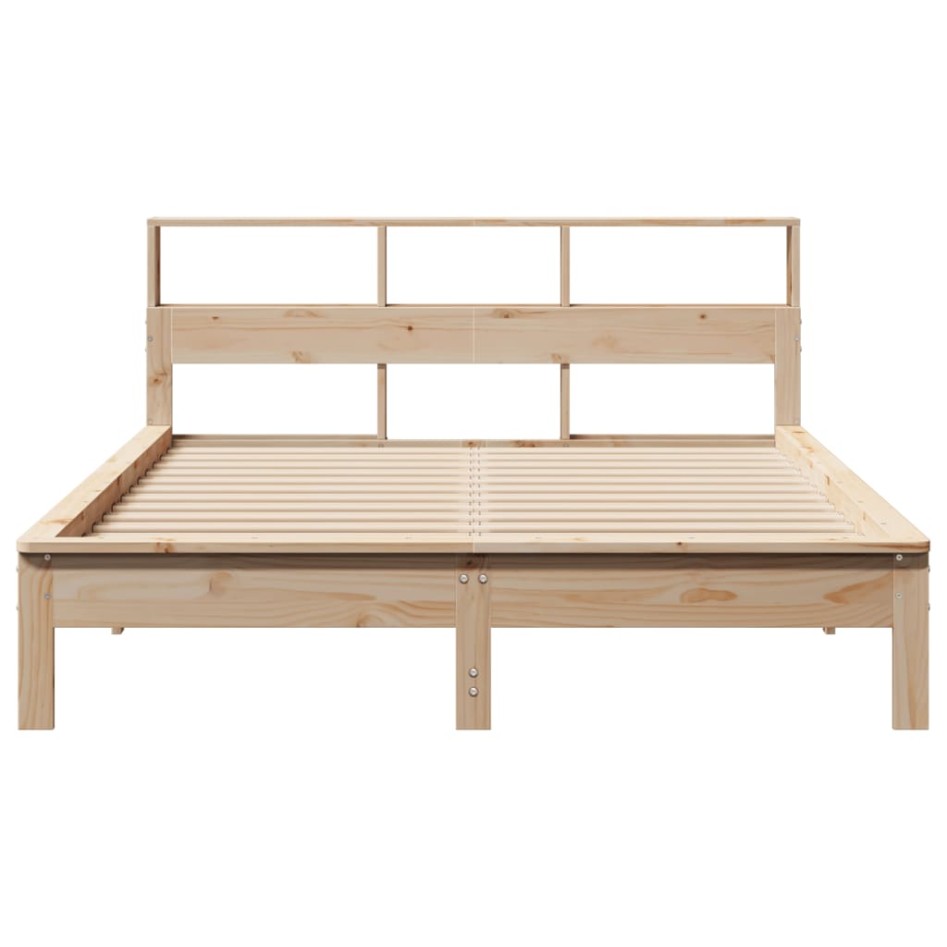 Estructura de cama sin colchón madera maciza de pino 160x200