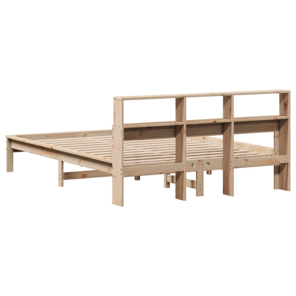 Estructura de cama sin colchón madera maciza de pino 160x200