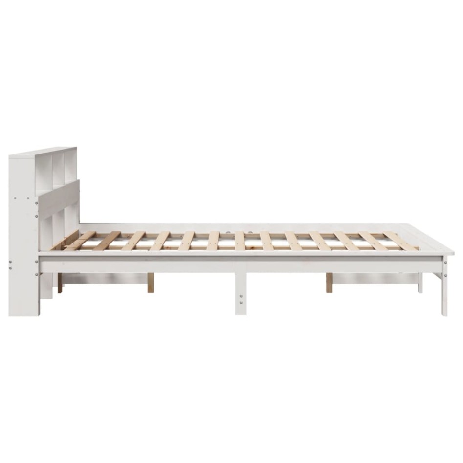 Estructura de cama sin colchón madera de pino blanca 140x200